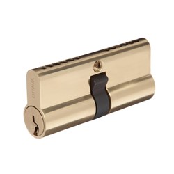 Brava Urban Euro Double Cylinder Anti Panic Rekeyable TE2 Profile KD with Fixed Cam Polished Brass 70mm