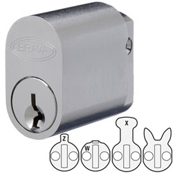 BRAVA METRO CYL 5070 "BRUSHED CP" KD w/- X Z W & RABBIT EAR CAM