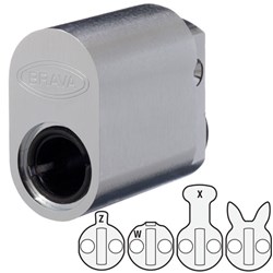 BRAVA METRO CYL 5070 "BRUSHED CP" L/PLUG w/- X Z W & RABBIT EAR CAM