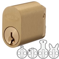 BRAVA METRO CYL 5070 "BRUSHED BRASS" KA2 w/- X Z W & RABBIT EAR CAM