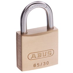 ABUS 65 Series Premium Padlock with 30mm Brass Body and 17mm Hardened Steel Shackle KA 301 - 65/30KA1