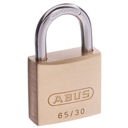 ABUS 65 Series Premium Padlock with 30mm Brass Body and 17mm Hardened Steel Shackle KA 302 - 65/30KA2