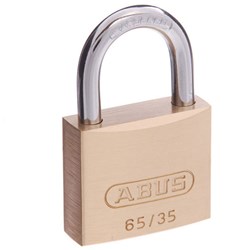 ABUS 65 Series Premium Padlock with 35mm Brass Body and 19mm Hardened Steel Shackle KA 352 - 65/35KA2