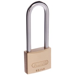 ABUS 65 Series Premium Padlock with 40mm Brass Body and 63mm Hardened Steel Shackle KA 401 - 65/40HB63KA1