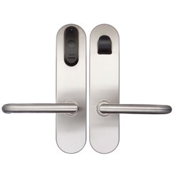 SALTO XS4 ANSI ESCUTCHEON 67mm Wide Body Z Handles Satin Stainless Steel 40-45mm Door WIRELESS