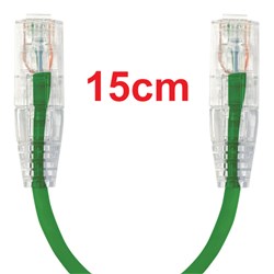 Neptune Cat6 Ultra-Thin Patch Lead, 15cm, Green