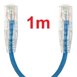 Neptune Cat6 Ultra-Thin Patch Lead, 1m, Blue