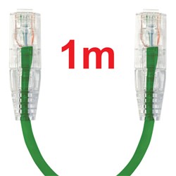 Neptune Cat6 Ultra-Thin Patch Lead, 1m, Green