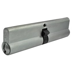 PROTECTOR Euro Double Cylinder LW4 Profile KD with 2 Keys Fixed Cam Satin Chrome 120mm - PCD120-5P-KD-SC