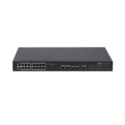 Dahua 18 Port Layer 2 Managed Network Switch with 16 PoE Ports, 2 Gigabit Uplink Ports plus 2 SFP Ports - DH-PFS4218-16ET-190
